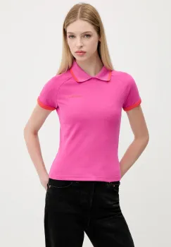 adidas Originals tricou polo Short Polo culoarea roz, JY3489 imagine