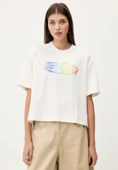 adidas Originals tricou Pride x Jeremy Scott culoarea bej, cu imprimeu, JY2012 imagine