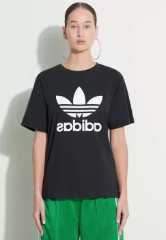adidas Originals tricou Trefoil Tee femei, culoarea negru, IR9533 imagine
