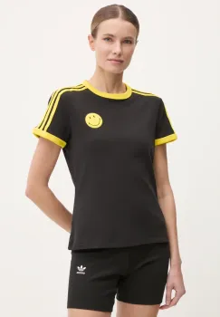 adidas Originals tricou X Smiley femei, culoarea negru, JD2738 imagine