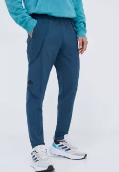 adidas pantaloni barbati, culoarea turcoaz, mulata imagine