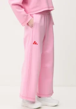 adidas pantaloni de trening ALL SZN Graphic femei, culoarea roz, neted, JJ4533 imagine