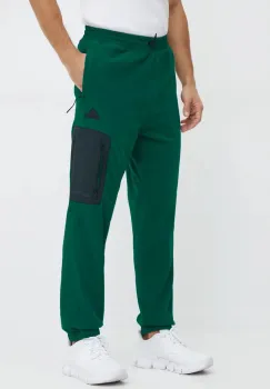 adidas pantaloni de trening City Escape culoarea verde, neted, IV7412 imagine