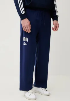 adidas pantaloni de trening Collegiate culoarea bleumarin, cu imprimeu, JM9179 imagine