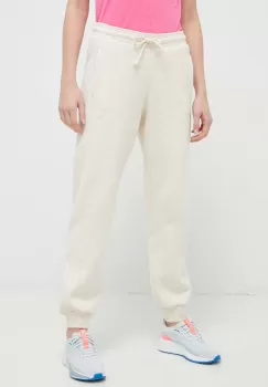 adidas pantaloni de trening culoarea bej, neted imagine