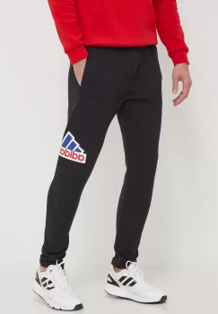 adidas pantaloni de trening culoarea negru, cu imprimeu, IS3232 imagine