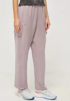 adidas pantaloni de trening culoarea violet, neted imagine