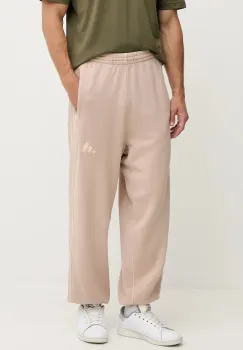 adidas pantaloni de trening din bumbac All SZN culoarea bej, cu imprimeu, JN0619 imagine