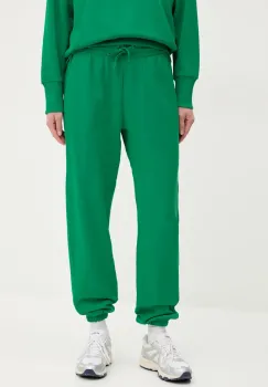 adidas pantaloni de trening din bumbac ALL SZN femei, culoarea verde, neted, JD4724 imagine