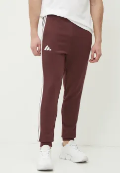 adidas pantaloni de trening Essentials barbati, culoarea bordo, cu imprimeu, JD1853 imagine