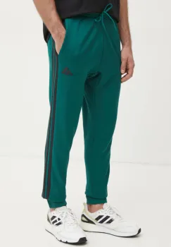 adidas pantaloni de trening Essentials culoarea verde, cu imprimeu, JD1879 imagine