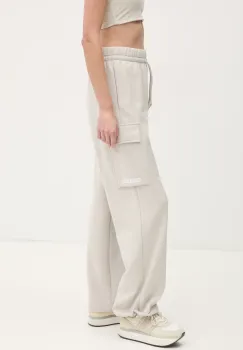 adidas pantaloni de trening Essentials Linear culoarea bej, neted, JC5707 imagine