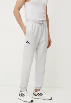 adidas pantaloni de trening Feelcozy culoarea gri, cu imprimeu, JE3819 imagine