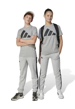 adidas pantaloni de trening pentru copii culoarea gri, cu imprimeu, JE0304 imagine