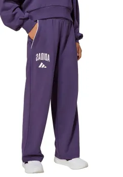 adidas pantaloni de trening pentru copii culoarea violet, cu imprimeu, JV7373 imagine