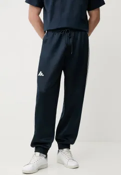 adidas pantaloni de trening Stadium culoarea bleumarin, cu imprimeu, JZ6431 imagine