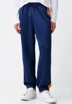 adidas pantaloni de trening Stadium culoarea bleumarin, cu imprimeu, KC0414 imagine