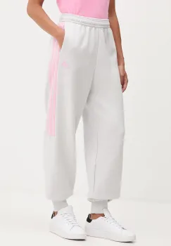 adidas pantaloni de trening Tiro 3 Stripes Fleece Pants culoarea gri, cu imprimeu, JM9070 imagine