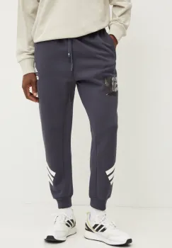 adidas pantaloni de trening x Mandalorian culoarea gri, cu imprimeu, JI5724 imagine