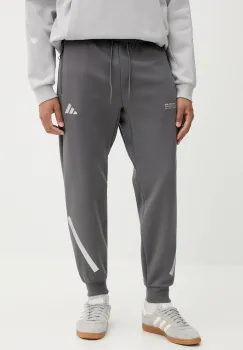 adidas pantaloni de trening x Mercedes culoarea gri, cu imprimeu, JW3478 imagine