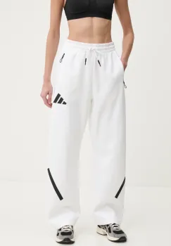 adidas pantaloni de trening Z.N.E. culoarea bej, cu imprimeu, JJ4747 imagine