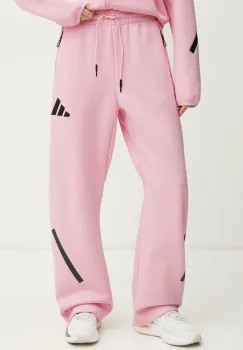 adidas pantaloni de trening Z.N.E. culoarea roz, cu imprimeu, JC5410 imagine