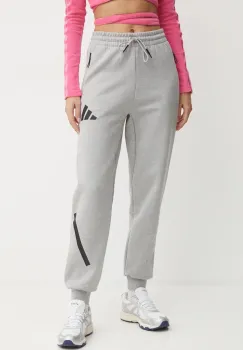 adidas pantaloni de trening ZNE culoarea gri, cu imprimeu, JD9586 imagine