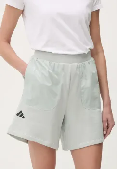 adidas pantaloni scurti City Escape femei, culoarea gri, uni, high waist, JC5108 imagine