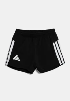 adidas pantaloni scurti copii culoarea negru, cu imprimeu, talie reglabila, JJ5038 imagine