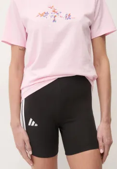 adidas pantaloni scurti copii Essentials femei, culoarea negru, cu imprimeu, high waist, JE1223 imagine