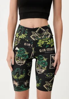 adidas pantaloni scurti culoarea negru, cu imprimeu, high waist, JM8346 imagine