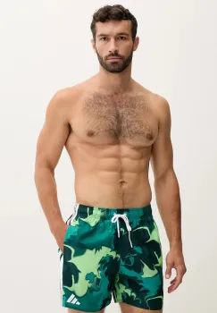adidas pantaloni scurti de baie Tie Dye culoarea verde, JX5042 imagine