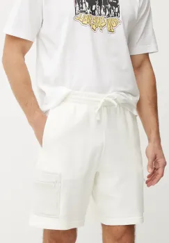 adidas pantaloni scurti din bumbac ALL SZN CB Colorblock barbati, culoarea bej, JN9483 imagine
