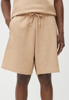 adidas pantaloni scurti din bumbac All SZN culoarea bej, JL6563 imagine