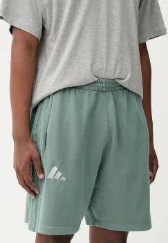 adidas pantaloni scurti din bumbac All SZN culoarea verde, JN0606 imagine