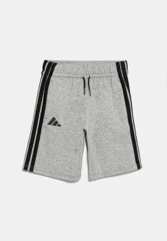 adidas pantaloni scurti din bumbac pentru copii culoarea gri, cu imprimeu, talie reglabila, JD6496 imagine
