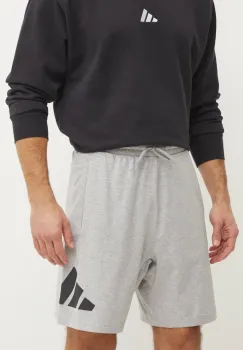 adidas pantaloni scurti Essentials barbati, culoarea gri, melanj, IS6908 imagine