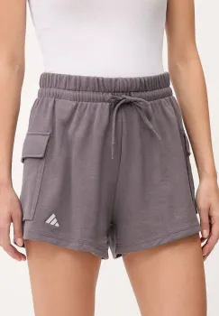 adidas pantaloni scurti Essentials culoarea violet, uni, high waist, JC5700 imagine