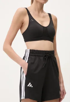 adidas pantaloni scurti Essentials femei, culoarea negru, cu imprimeu, high waist, JD0908 imagine