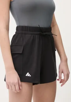 adidas pantaloni scurti Essentials femei, culoarea negru, neted, high waist, JD9944 imagine