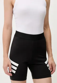 adidas pantaloni scurti Future Icons 3-Stripes culoarea negru, cu imprimeu, high waist, JE0164 imagine