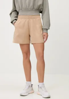 adidas pantaloni scurti Future Icons culoarea bej, cu imprimeu, high waist, JW7834 imagine