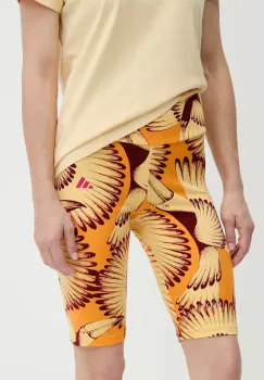 adidas pantaloni scurti x Farm Rio femei, culoarea galben, modelator, high waist, JD6287 imagine