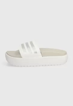 adidas papuci femei, culoarea alb, cu platforma imagine