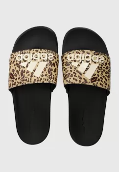 adidas papuci femei, culoarea bej imagine