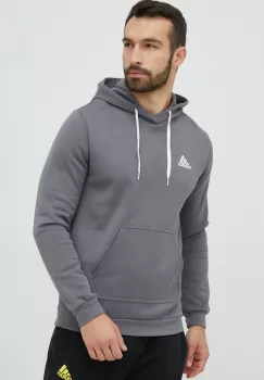 adidas Performance bluza barbati, culoarea gri, cu gluga, neted imagine