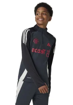 adidas Performance bluza copii MUFC EU TR TOPY culoarea gri, cu imprimeu, IS8085 imagine