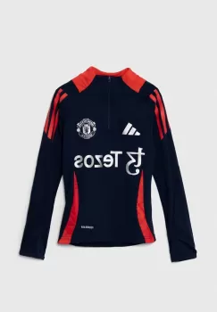 adidas Performance bluza copii MUFC TR TOPY culoarea albastru marin, cu imprimeu, IT4242 imagine