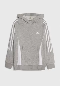 adidas Performance bluza copii TIRO24 SWHOODY culoarea gri, cu gluga, melanj imagine