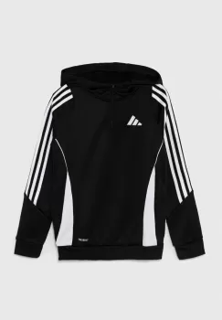 adidas Performance bluza copii TIRO24 TRHOODY culoarea negru, cu gluga, cu imprimeu, IJ9960 imagine